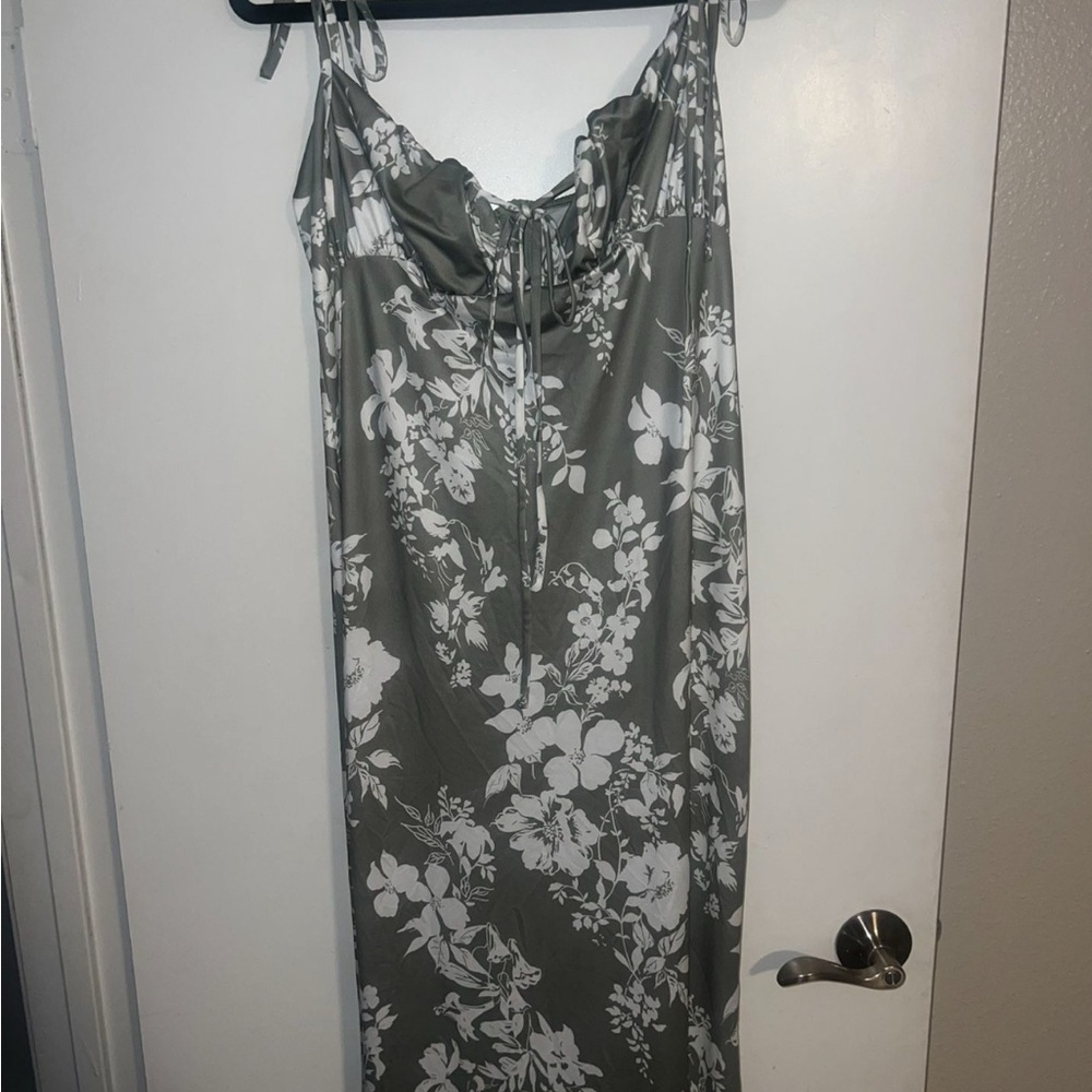 Floral Maxi Dress with Tie Straps